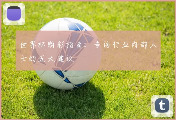 世界杯购彩指南：专访行业内部人士的五大建议